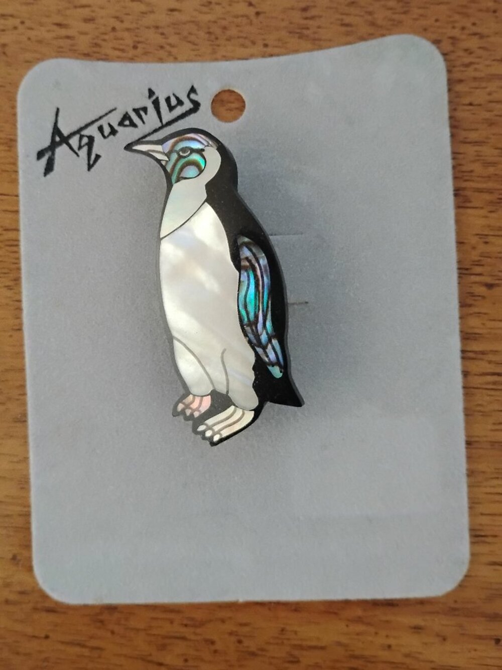 Paua Shell Penguin Pin by Aquarius